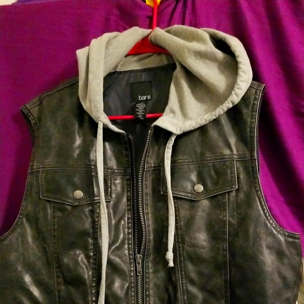 Bar III  Worn Leather Look Shell